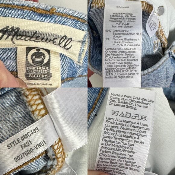 Madewell 2021 Perfect Vintage Jeans High Waist Tapered Mom Jeans Size 24 Denim - Picture 9 of 11